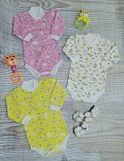 "МоёДитё" боди футер с длинным рукавом на девочку "Лилия" БФ003